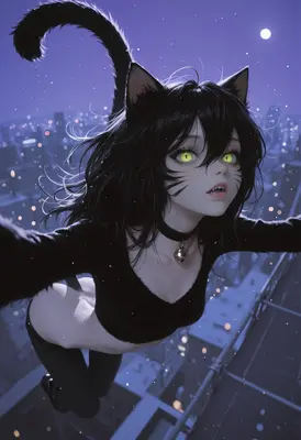 Midnight Prowl of the Cat Girl