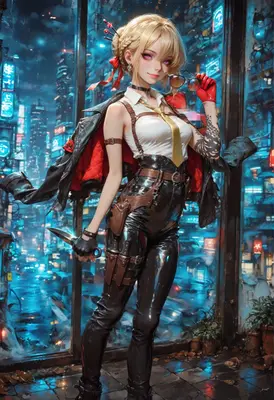 Cyberpunk Assassin in Neon City