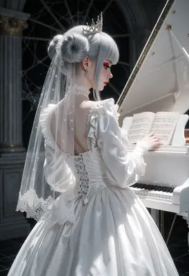 Ethereal Bride Playing the Piano