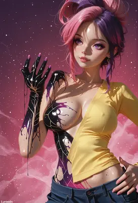 Girl with Cosmic Ink Transformation