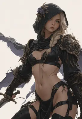 Blonde Warrior in Dark Fantasy Armor