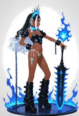 Dark Queen with Blue Flame Blade