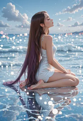 Serene Moment by the Shimmering Sea
