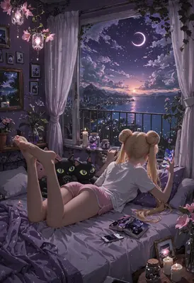 Cozy Night With Sailor Moon Aesthetic