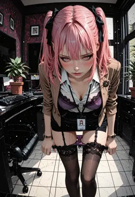 Office Worker With Pink Pigtails