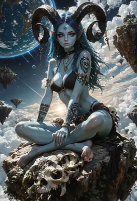 Blue Horned Goddess of the Void