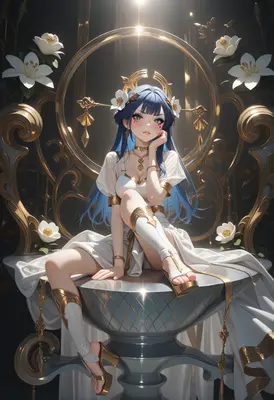 Divine Maiden on a Golden Throne