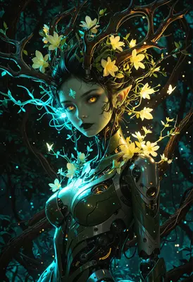 Cyborg Dryad of the Enchanted Forest