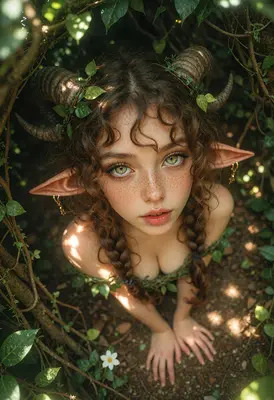 Enchanting Forest Faun with Horns