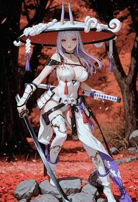 Oni Warrior in the Crimson Woods