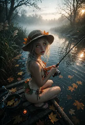 Autumn Angler in Morning Mist