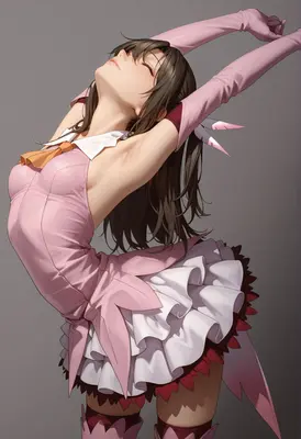 Graceful Maiden in Pink Frills