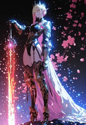 Elf Queen with Flaming Runeblade