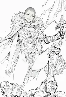 Bald Warrior Queen in Ornate Armor