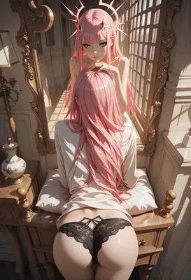 Zero Two Reflecting in the Mirror