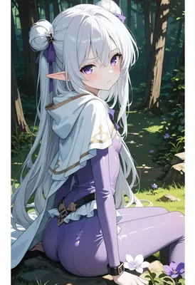 Elf Maiden Resting in the Forest
