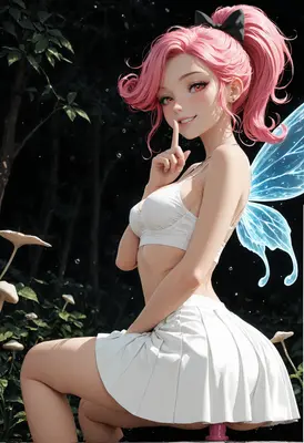 Playful Pink Haired Fairy in Secret