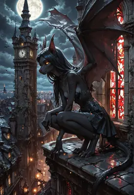 Gargoyle Guardian of the Moonlit City