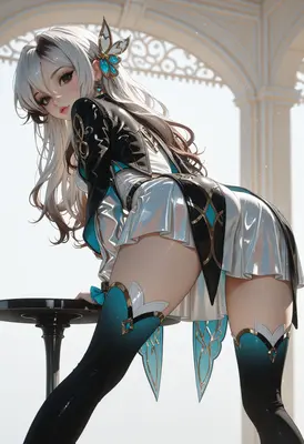Elegant Silver Haired Fantasy Maiden