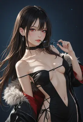 Elegant Beauty With Red Eyes