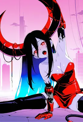 Cybernetic Demon in Neon City