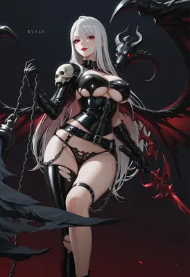 Demon Queen with Chains and Blade