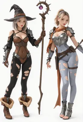 Fantasy Duo of Battle Worn Adventurers