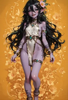 Ethereal Elf Maiden in Golden Silk