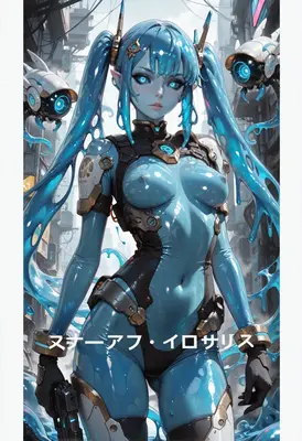 Cybernetic Slime Android in City Street