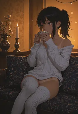 Quiet Evening Tea in Candlelight
