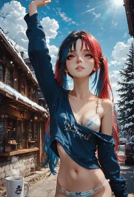 Winter Morning With Dual Tone Hair