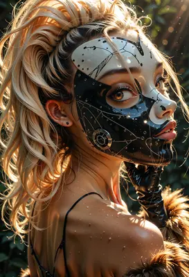 Cyborg Beauty with Ornate Facial Mask