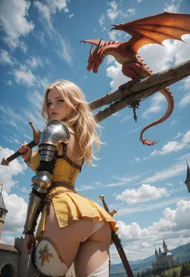 Warrior Maiden and Her Dragon Companion