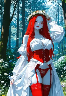 Red Haired Maiden in Forest Glade