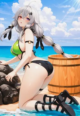 Silver Haired Beauty at the Beach