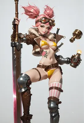 Steampunk Warrior with Giant Blade
