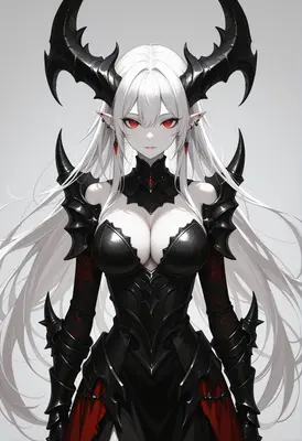 Ethereal Demon Queen in Black Armor