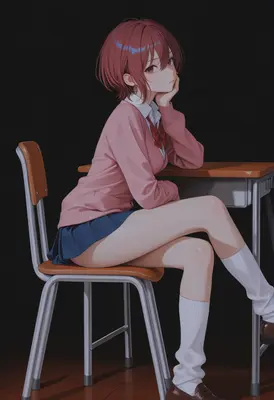 Pensive Student in School Uniform