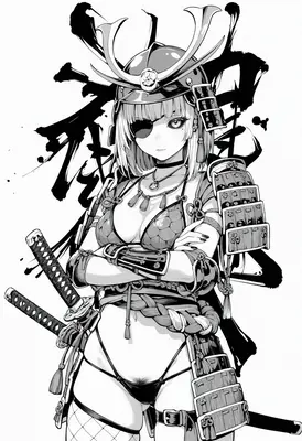 One Eyed Samurai Warrior Maiden