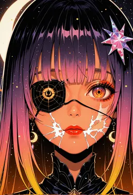 Celestial Guardian with Cracked Porcelain Mask