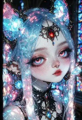 Ethereal Crystal Elf Maiden Portrait