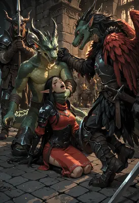 Captured Elf at the Dragon Horde