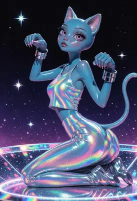 Holographic Cosmic Cat Girl