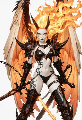 Fiery Fallen Angel Warrior Queen