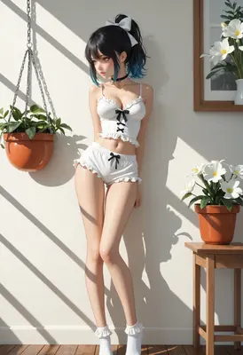 Sunlit Morning in White Ruffled Loungewear