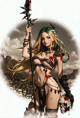 Warrior Queen Amidst A Sea Of Skulls