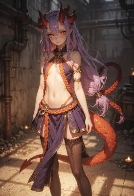 Purple Haired Demon Girl in Dungeon