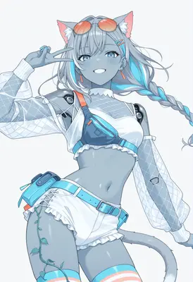 Cybernetic Cat Girl Street Style