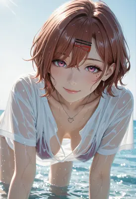 Summer Radiance in Wet T-shirt