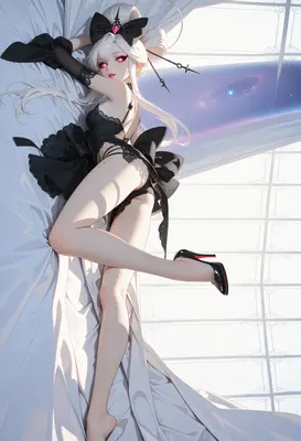 Gothic Angel Resting in Celestial Light